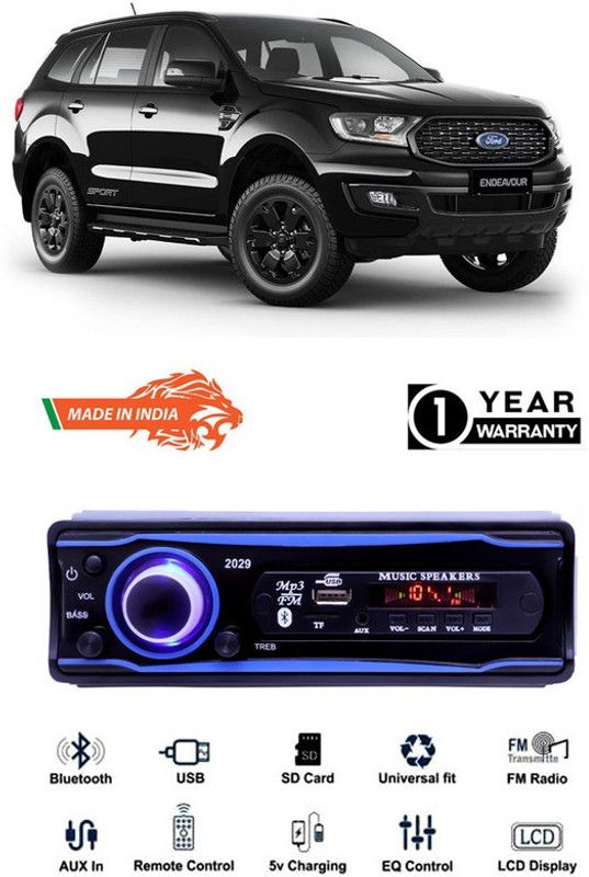 Purpleheart Blue 2029 USB/AUX/SD/BLUETOOTH/FM/MP3 BOOM MASTER STANDARD-PP126 Car Stereo  (Single Din)