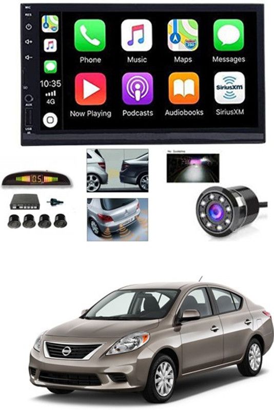 MATIES 7 INCH Full Double Din Car Screen Stereo Media Player Audio Video Touch Screen Stereo Full HD with MP3/MP4/MP5/USB/FM Player/WiFi/Bluetooth & Mirror Link with Back Rear Camera & Black Sensor For Versa Car Stereo  (Double Din)