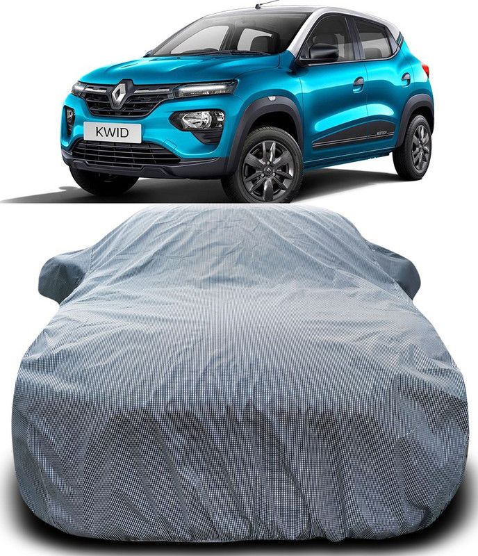 APNEK Car Cover For Renault Kwid (With Mirror Pockets)  (Black, White)