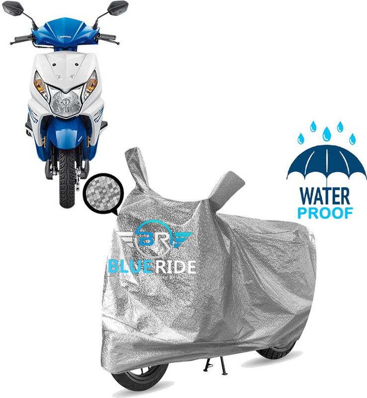 BLUERIDE Two Wheeler Cover for Honda  (Dio, Silver)