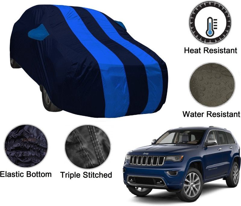 NIKS Car Cover For Jeep Compass (With Mirror Pockets)  (Blue, Blue)