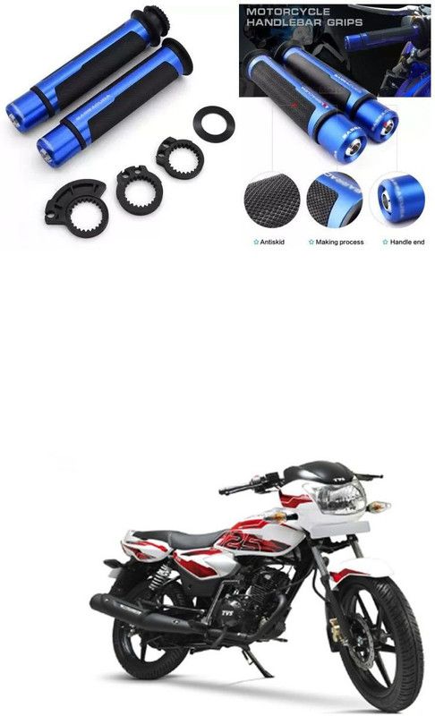 PECUNIA Metal Handle Grip Handlebar Ends with Aluminium Insert 315 Handle Bar Grip For TVS Phoenix 125  (Pack of 2)