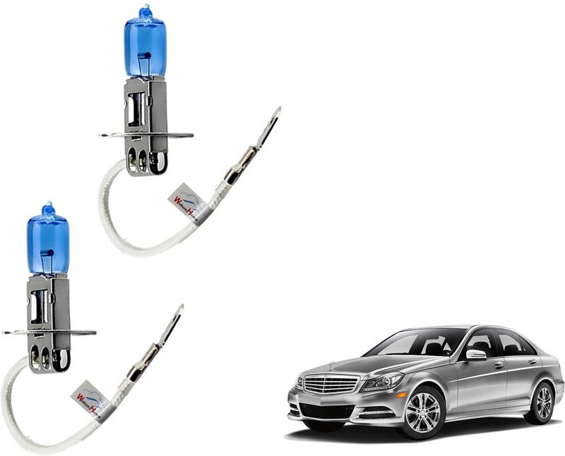 WolkomHome Car H3 halogen headlight Fog lamp bulb 12V - 100W 5000K Cool Blue Ultimate White for Mercedes-C250 Headlight Car Halogen (12 V, 100 W)  (Universal For Car, Pack of 2)