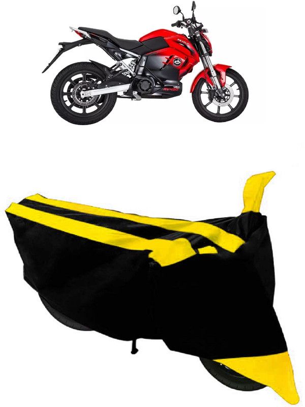 ABORDABLE Two Wheeler Cover for Revolt  (RV 400, Black, Yellow)