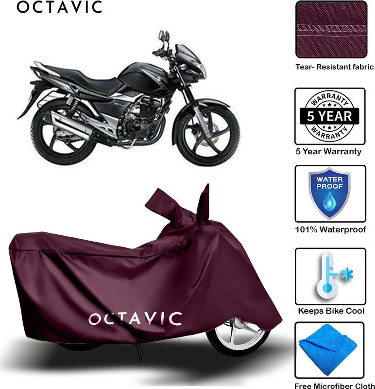 octavic Waterproof Two Wheeler Cover for Suzuki  (GS, Maroon)