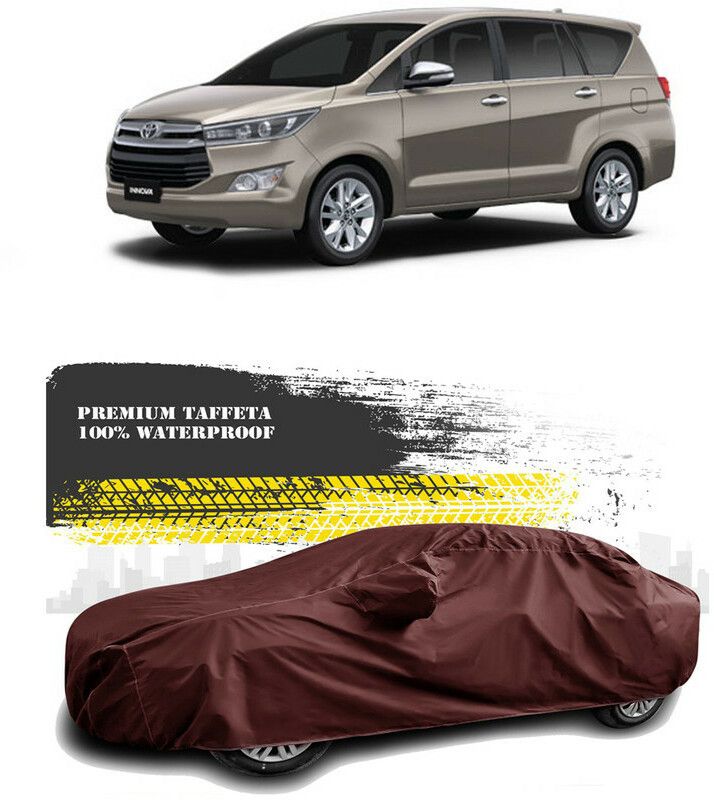 AutoTiger Car Cover For Toyota Innova (With Mirror Pockets)  (Maroon)