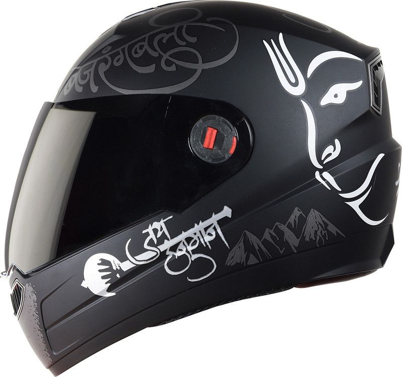 Steelbird SBA-1 mahavir Painted with Smoke Visor Motorbike Helmet  (Matt Black / White)