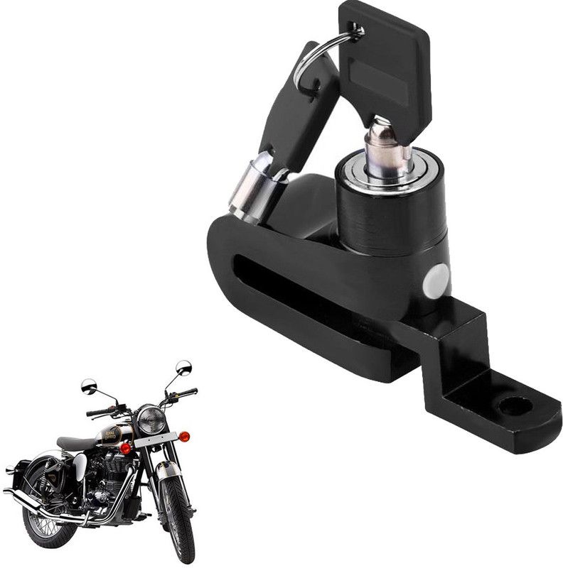 Pious DBL885Classic Chrome Motorcycle Lock Security Anti Theft Bicycle Motorbike Disc Brake Lock Theft Protection DISC_BRAK_LCK_ST1_ASRTD_DSK822 Disc Lock, U Lock  (Black)