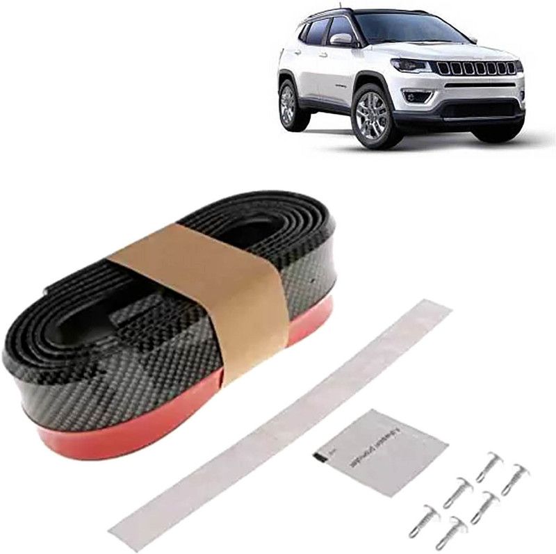 Rhtdm Car Bumper Side Skirt Universal Rubber Front Tackle Collision Avoidance Modification Small Enclosed Carbon Fiber Tape,2.5m For Compass Car Spoiler