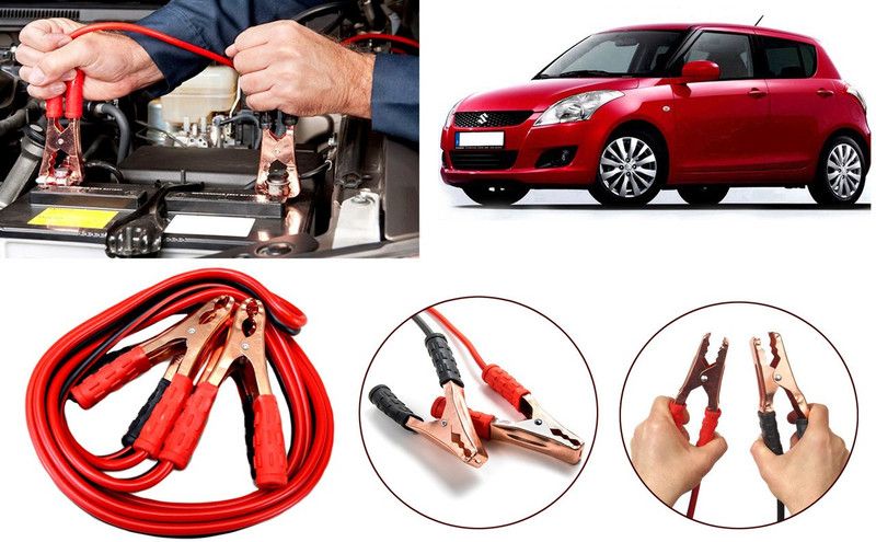 FINCOSTA CarHeavyDuty Jumper Booster Cables Copper For-Suzuki Swift New 6 ft Battery Jumper Cable  (Pack of 2)