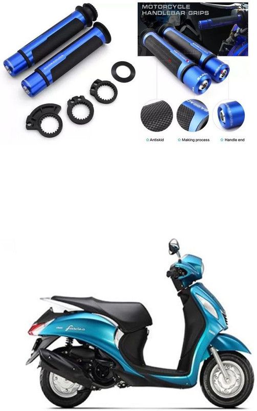 PECUNIA Metal Handle Grip Handlebar Ends with Aluminium Insert 263 Handle Bar Grip For Yamaha Fascino  (Pack of 2)