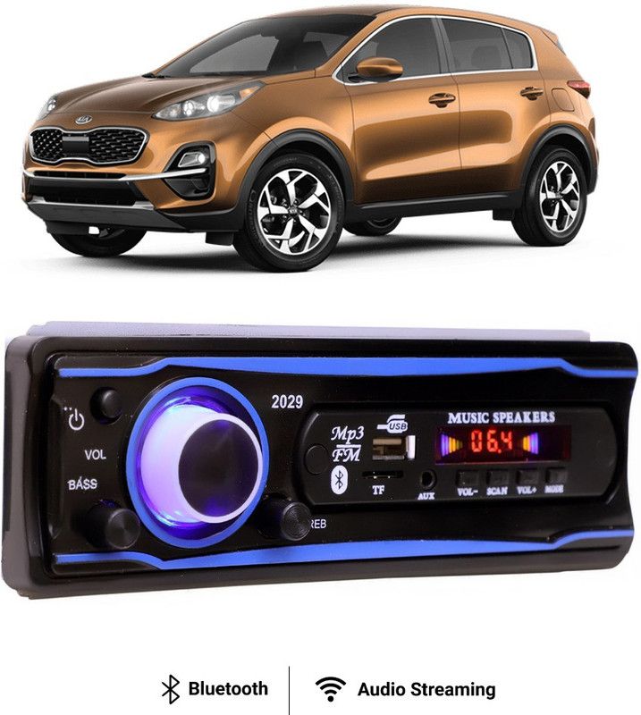 Purpleheart Blue Stereo-999 BLUETOOTH/USB/SD/AUX/FM/MP3 (BLUE & Black)P-241 Car Stereo  (Single Din)