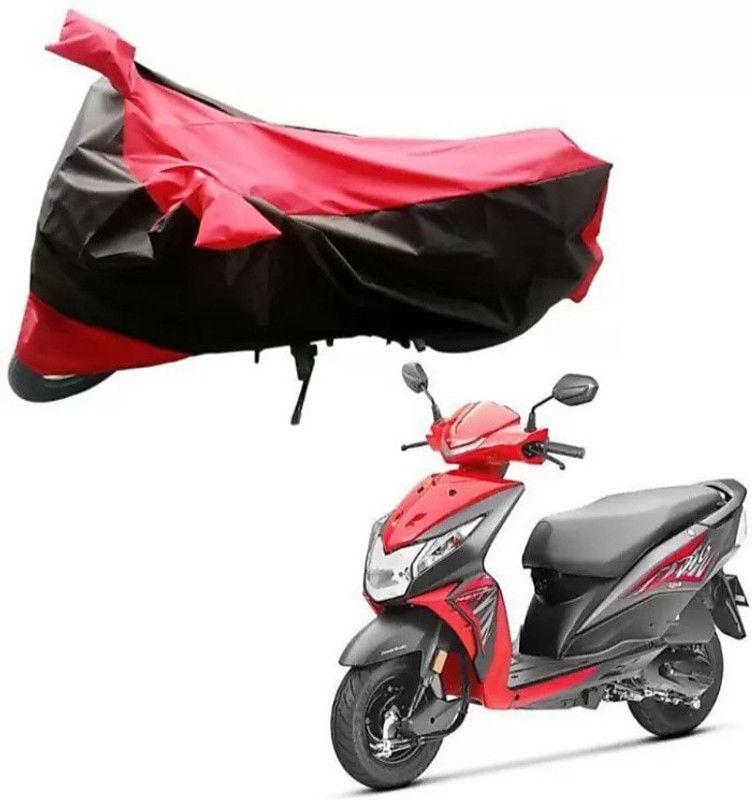 KAROBAR Two Wheeler Cover for Honda  (Dio, Red, Black)