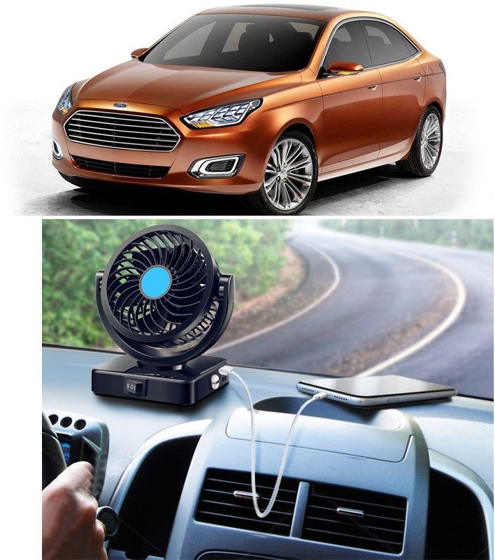 Amulite Car Fan With USB Charging 360 Degree Rotatable Fan-A-126 Car Interior Fan  (12 V)