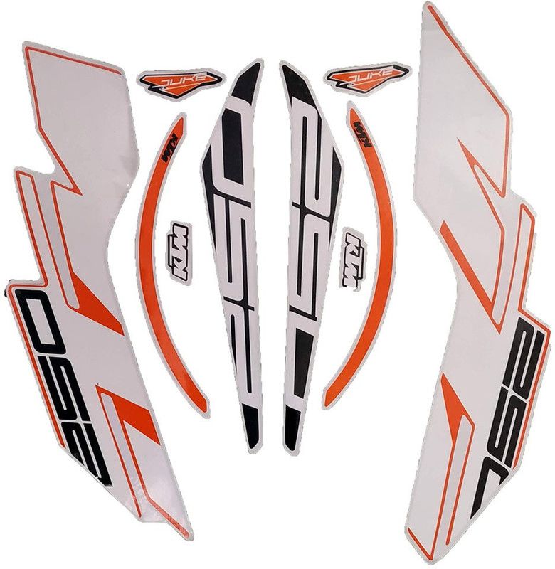 Automopix Sticker & Decal for Bike  (White)