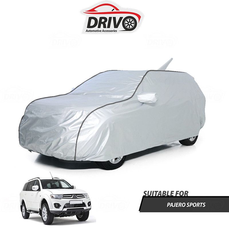 Drivo Car Cover For Mitsubishi Pajero Sport (With Mirror Pockets)  (Silver)