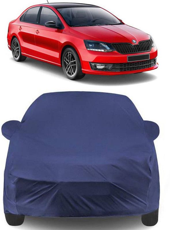 AutoBurn Car Cover For Skoda Rapid (With Mirror Pockets)  (Blue)