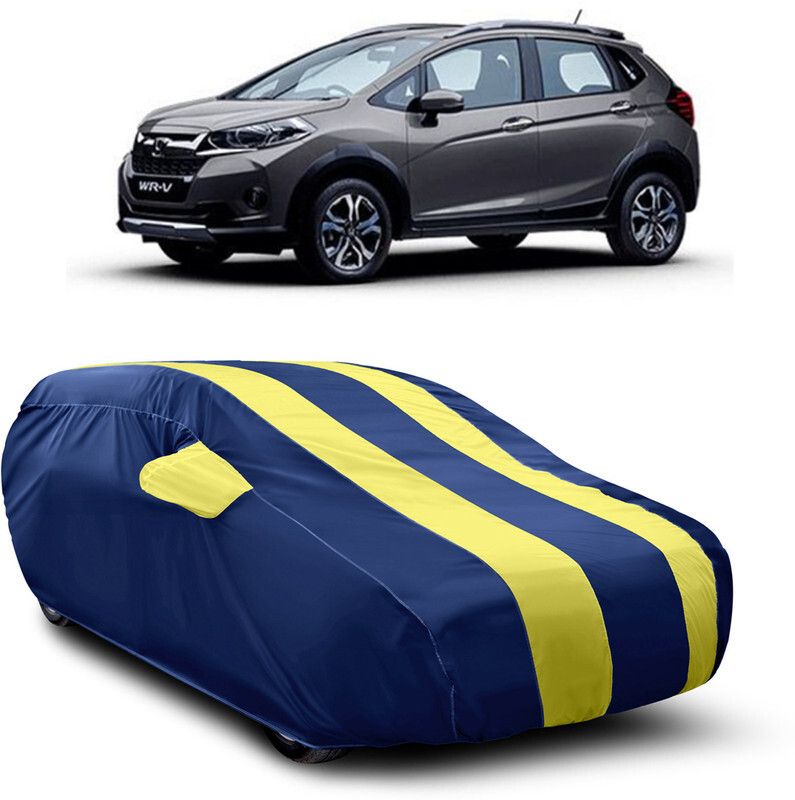 AutoTiger Car Cover For Honda WRV (With Mirror Pockets)  (Blue, Yellow)