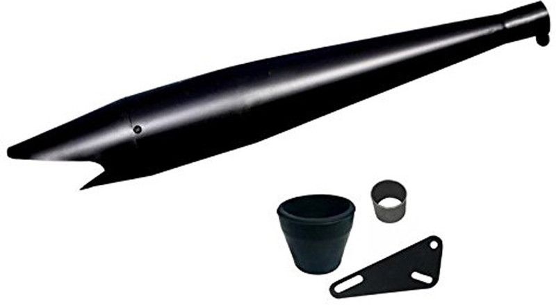 Dhe Best Shark Full Black Glasswool/Filter Exhaust Silencer Royal Enfield Classic Chrome Royal Enfield Classic Chrome Full Exhaust System  (Mild Steel)
