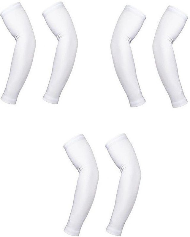 MOCKHE Nylon Arm Sleeve For Men & Women  (Free, White)
