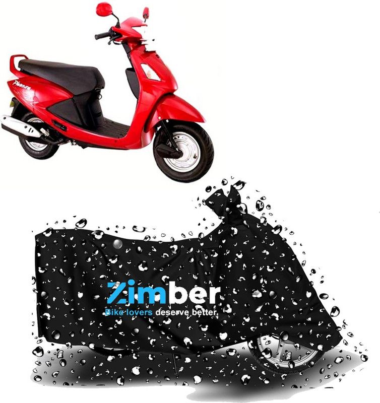 ZIMBER Two Wheeler Cover for Hero  (Pleasure, Black)