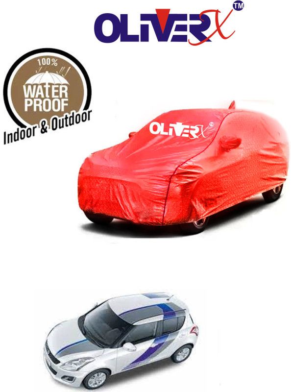 OliverX Car Cover For Maruti Suzuki Swift LXI Optional-O (With Mirror Pockets)  (Red)