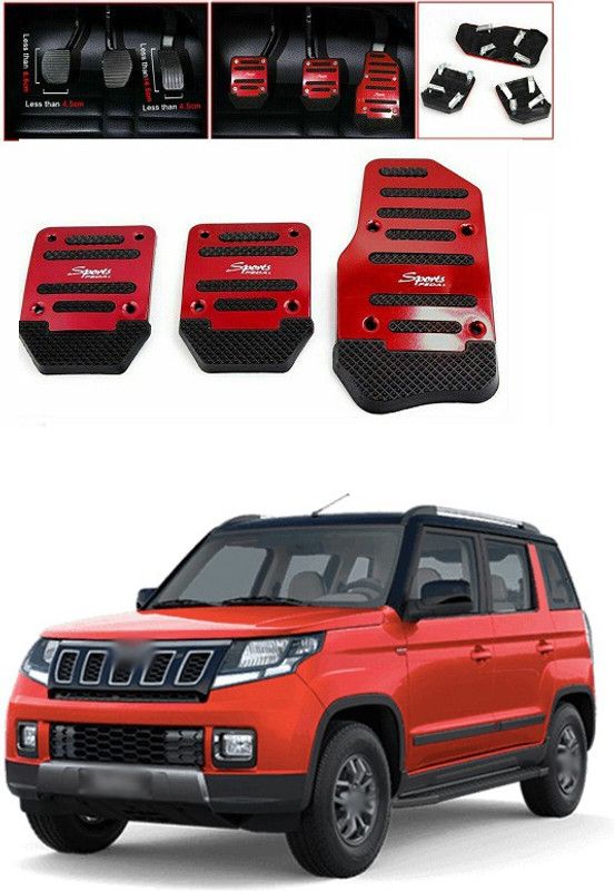 PRTEK CAR 3pcs Nonslip Car Pedal Pads Auto Sports Gas Fuel Petrol Clutch Brake Pad Cover Foot Pedals Rest Plate Kits For MT(Manual Transmission) A124 Car Pedal