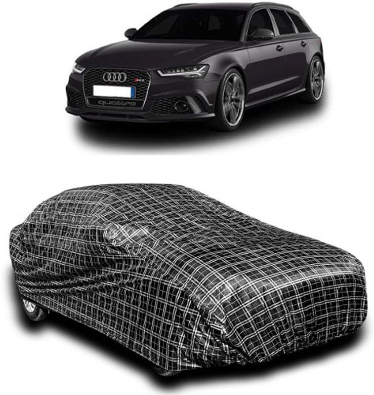 APNEK Car Cover For Audi RS6 (Without Mirror Pockets)  (Silver, Black)
