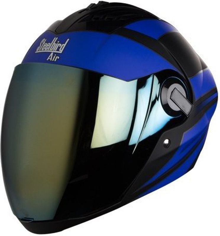 Steelbird SBA-2 Streak Motorbike Helmet  (Blue, Black)