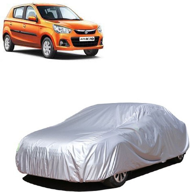 Kuchipudi Car Cover For Maruti Suzuki Alto K10 (Without Mirror Pockets)  (Silver, For 2005, 2006, 2007, 2008, 2009, 2010, 2011, 2012, 2013, 2014, 2015, 2016, 2017, 2018, 2019, NA Models)