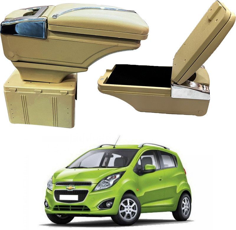 Oshotto PU Leather AR-02 Car Armrest Console Box For Beat Beige Car Armrest  (Chevrolet, Beat)