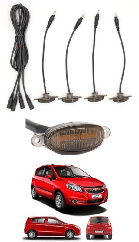 AYW 4 LED Front Grill Led Lights Amber Lights DRL For Sail UVA-Chevrolet-2014 Parking Light, Dash Light Car, Van LED for Chevrolet (12 V, 12 W)  (Sail UVA)