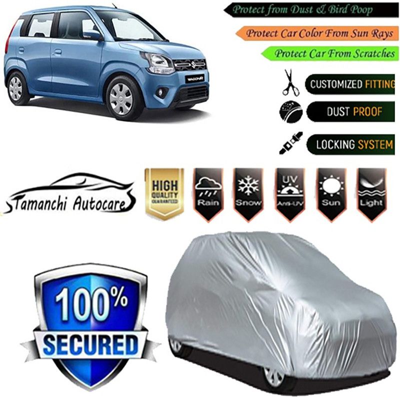 Tamanchi Autocare Car Cover For Maruti Suzuki Wagon R VXI  (Silver)