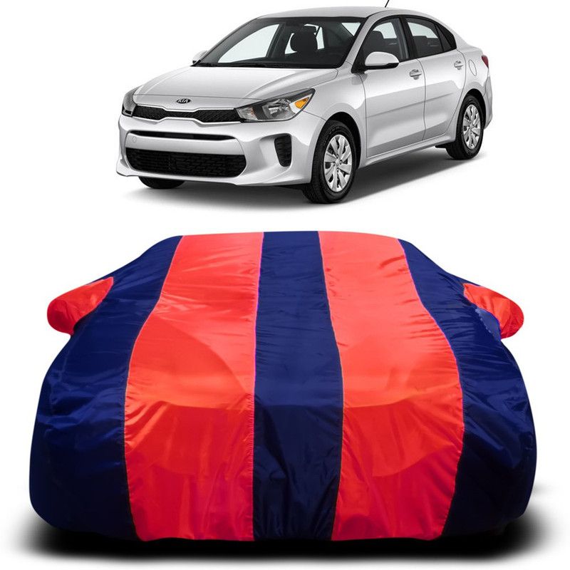 Genipap Car Cover For Kia Rio (With Mirror Pockets)  (Red, Blue)