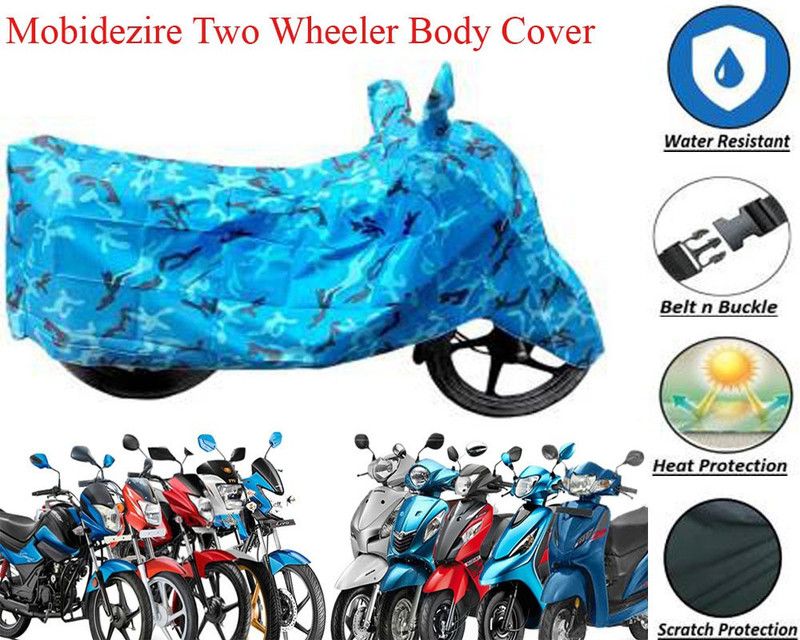 mobibikerz Two Wheeler Cover for Hero  (Glamour i3s, Blue)