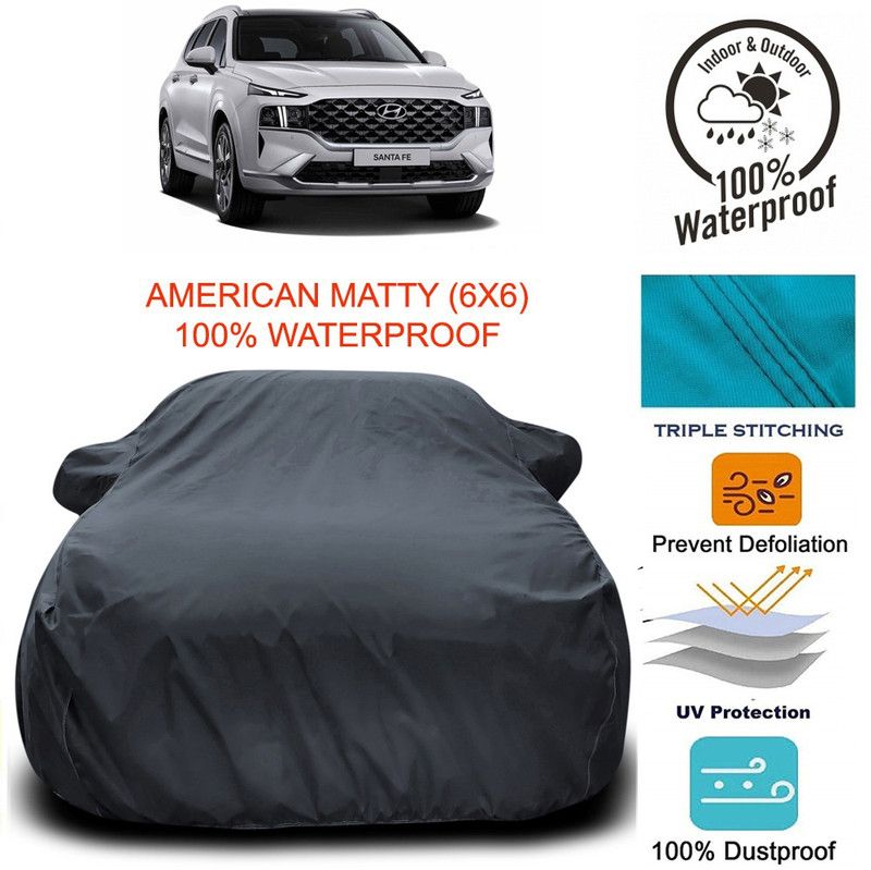 Dvis Car Cover For Hyundai SantaFe (With Mirror Pockets)  (Grey)