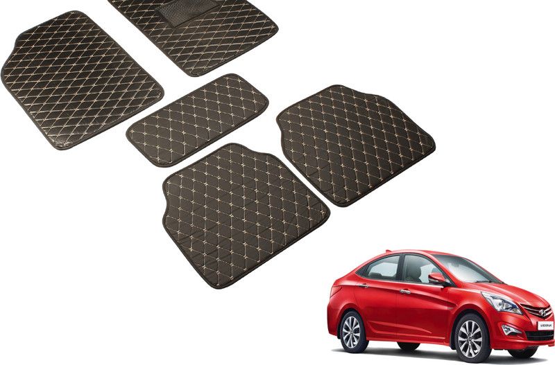Auto Hub Leatherite Standard Mat For Hyundai Verna Fluidic  (Black)