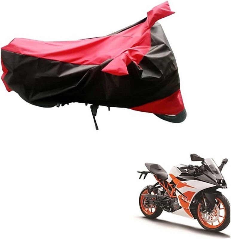 KAROBAR Two Wheeler Cover for KTM  (Duke 200, Black, Red)