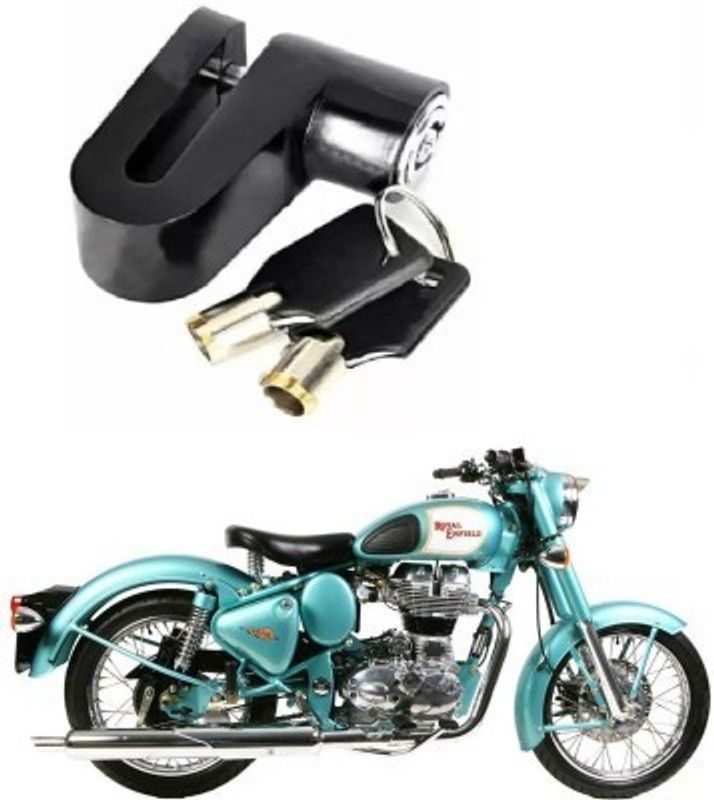 Giinix Heavy Steel Disc Break Security Lock Disc Lock For Royal Enfield 500 Blue Disc Lock  (Black)