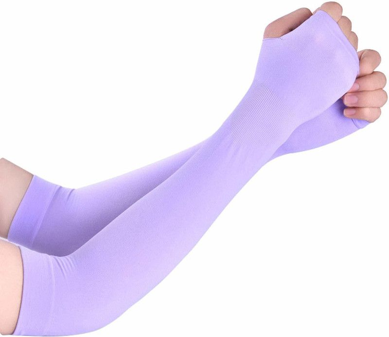 SRMG Microfibre Arm Sleeve For Men & Women  (Free, Purple)
