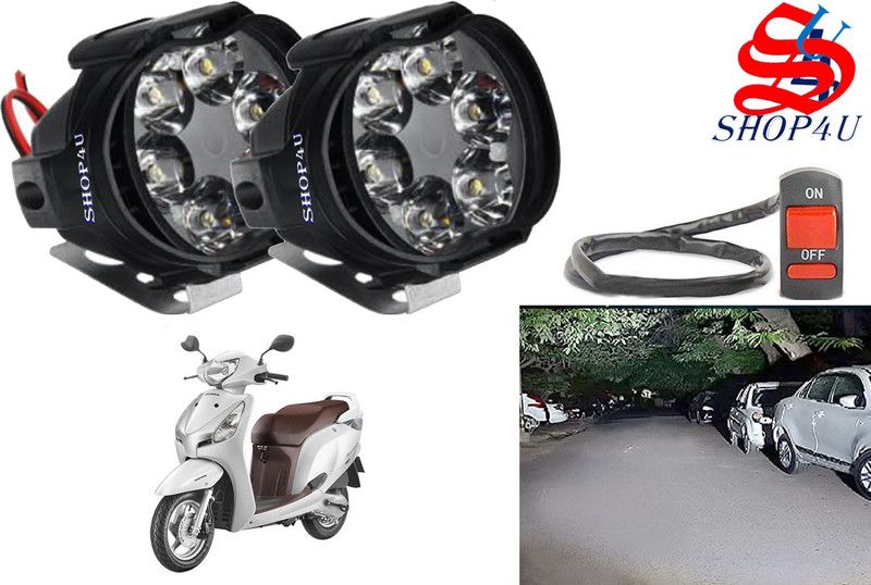 SHOP4U Waterproof Original 6 Shilon Fog Light with on/off Switch for Honda Aviator Headlight, Fog Lamp Motorbike LED for Honda (12 V, 10 W)  (Aviator, Pack of 3)