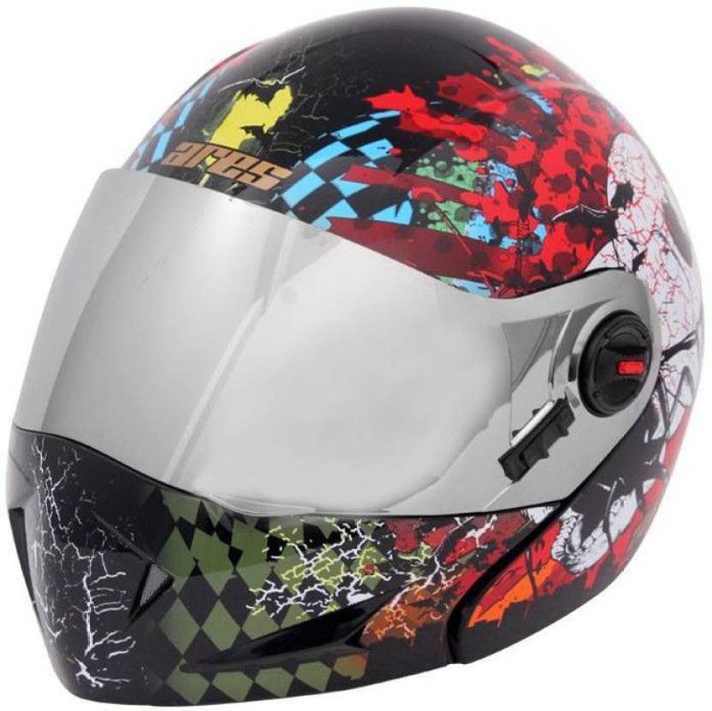 Steelbird Ares A-1 Skull GB1X Motorbike Helmet  (Glossy Black)