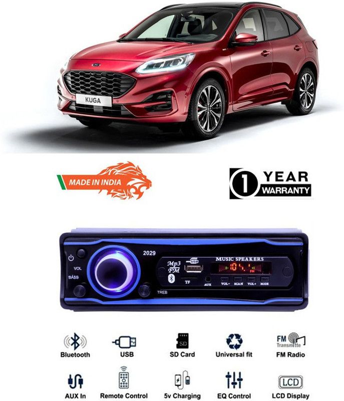 Genipap Blue 2029 USB/AUX/SD/BLUETOOTH/FM/MP3 BOOM MASTER STANDARD- GP138 Car Stereo  (Single Din)