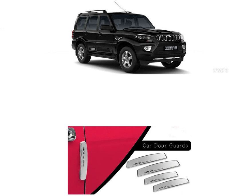 Etradezone Plastic Car Door Guard  (Silver, Pack of 4, Mahindra, Scorpio)