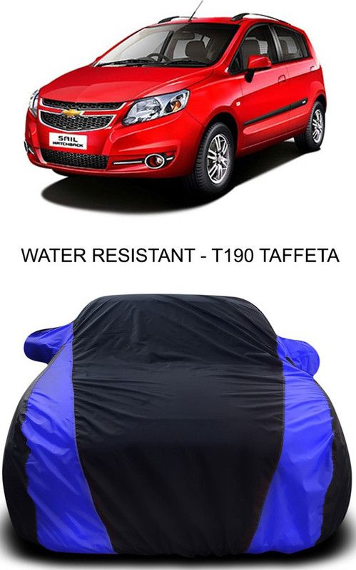 Ascension Car Cover For Chevrolet Sail Hatchback (With Mirror Pockets)  (Black, Blue)