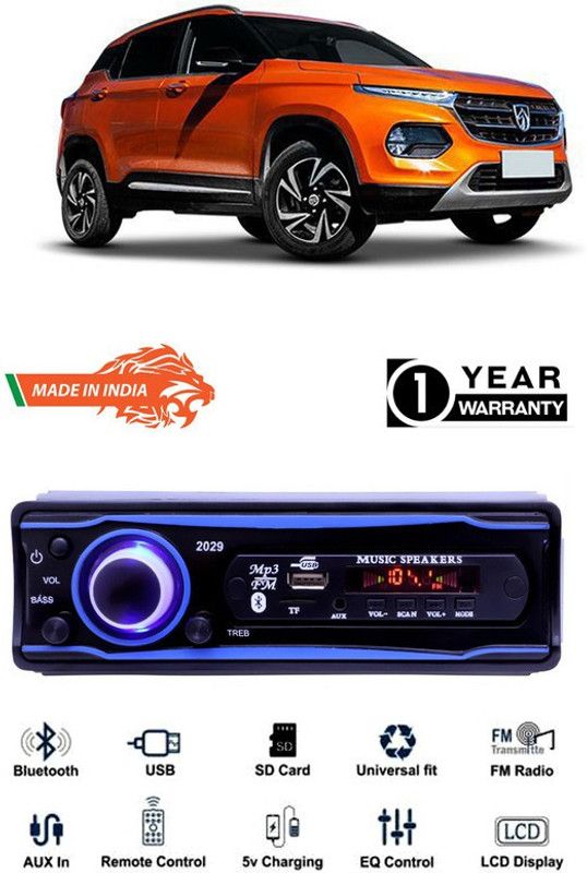 Genipap Blue 2029 USB/AUX/SD/BLUETOOTH/FM/MP3 BOOM MASTER STANDARD- GP417 Car Stereo  (Single Din)