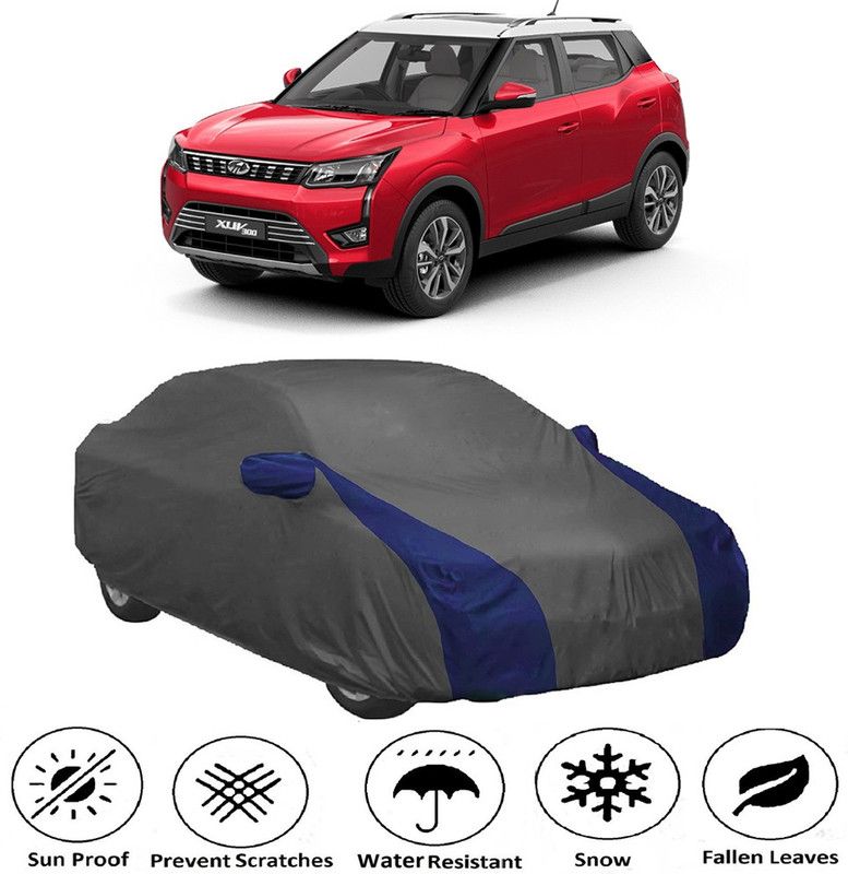 Genipap Car Cover For Mahindra XUV 300 (With Mirror Pockets)  (Grey, Blue)