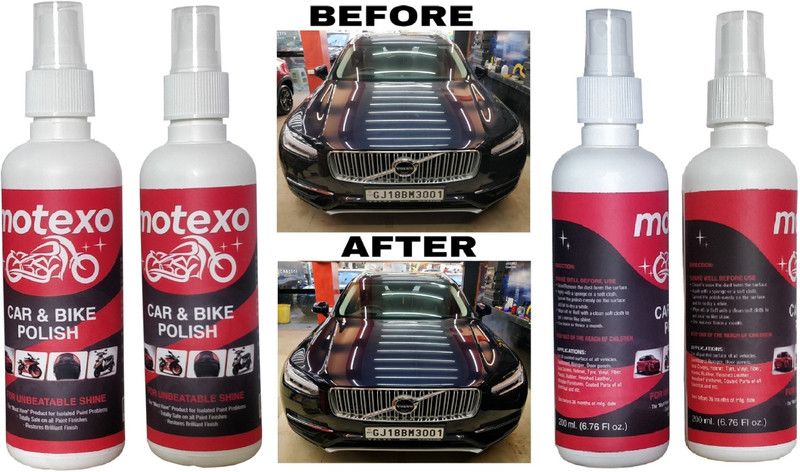 MOTEXO Liquid Car Polish for Exterior, Headlight, Dashboard, Chrome Accent, Bumper, Windscreen  (800 ml, Pack of 4)