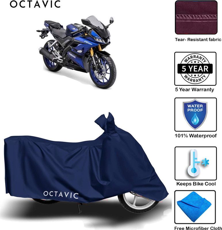 octavic Waterproof Two Wheeler Cover for Yamaha  (R15, Blue)