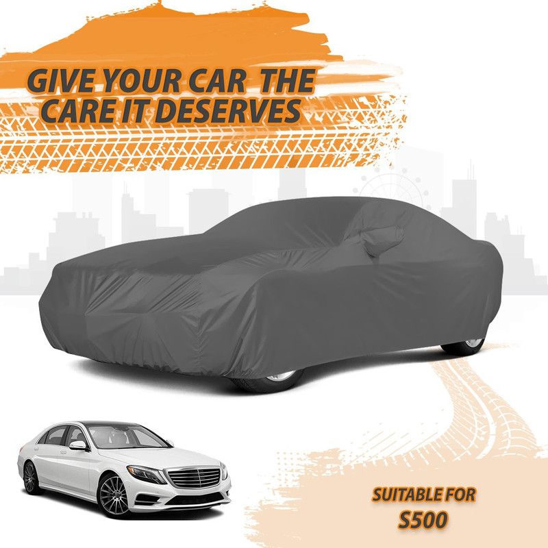 Drivo Car Cover For Mercedes Benz S500 (With Mirror Pockets)  (Grey)